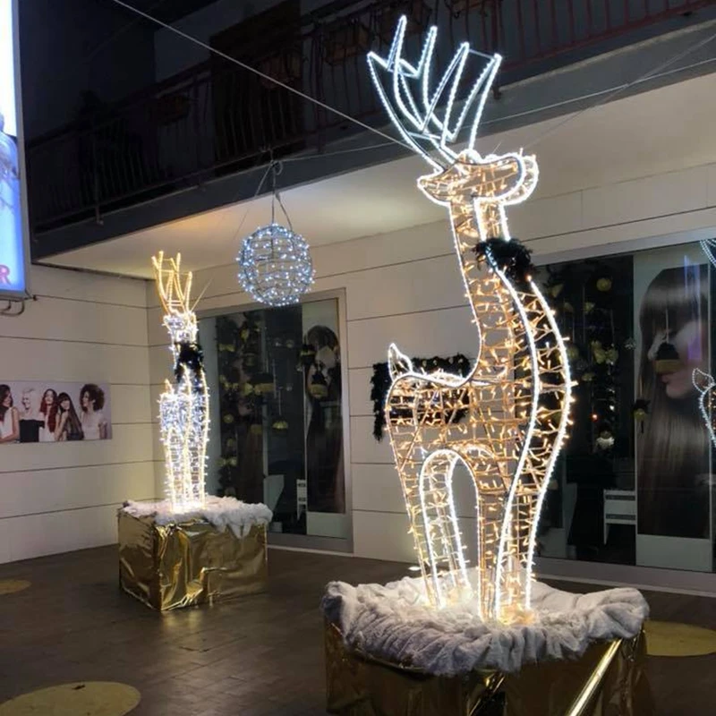 

Custom. hot sale outdoor led 3D sculpture motif led reindeer acrylic light