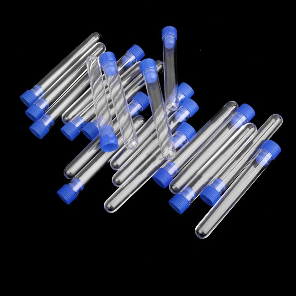 무등급 플라스틱 테스트 튜브 나사 포함, 파란색, 100*15mm, 20 개
