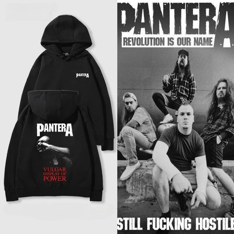 

25 Autumn and Winter Thick Pantera Band Hooded Sweatshirt Men's Autumn and Winter American Heavy Metal Rock Band Loose Oversized