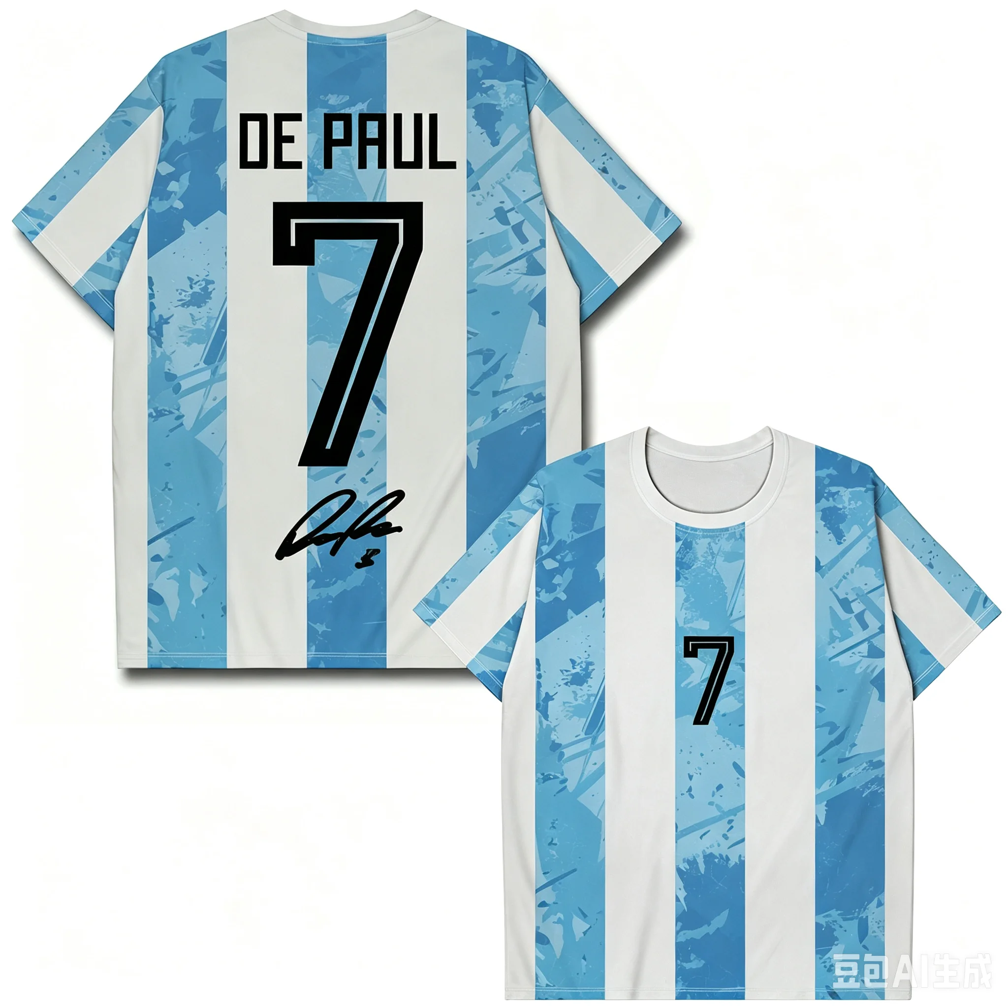 2627 Quick Dry Jersey Breathable Argentine Striped Sports Top for Family Leisure Activities And Relationship Building