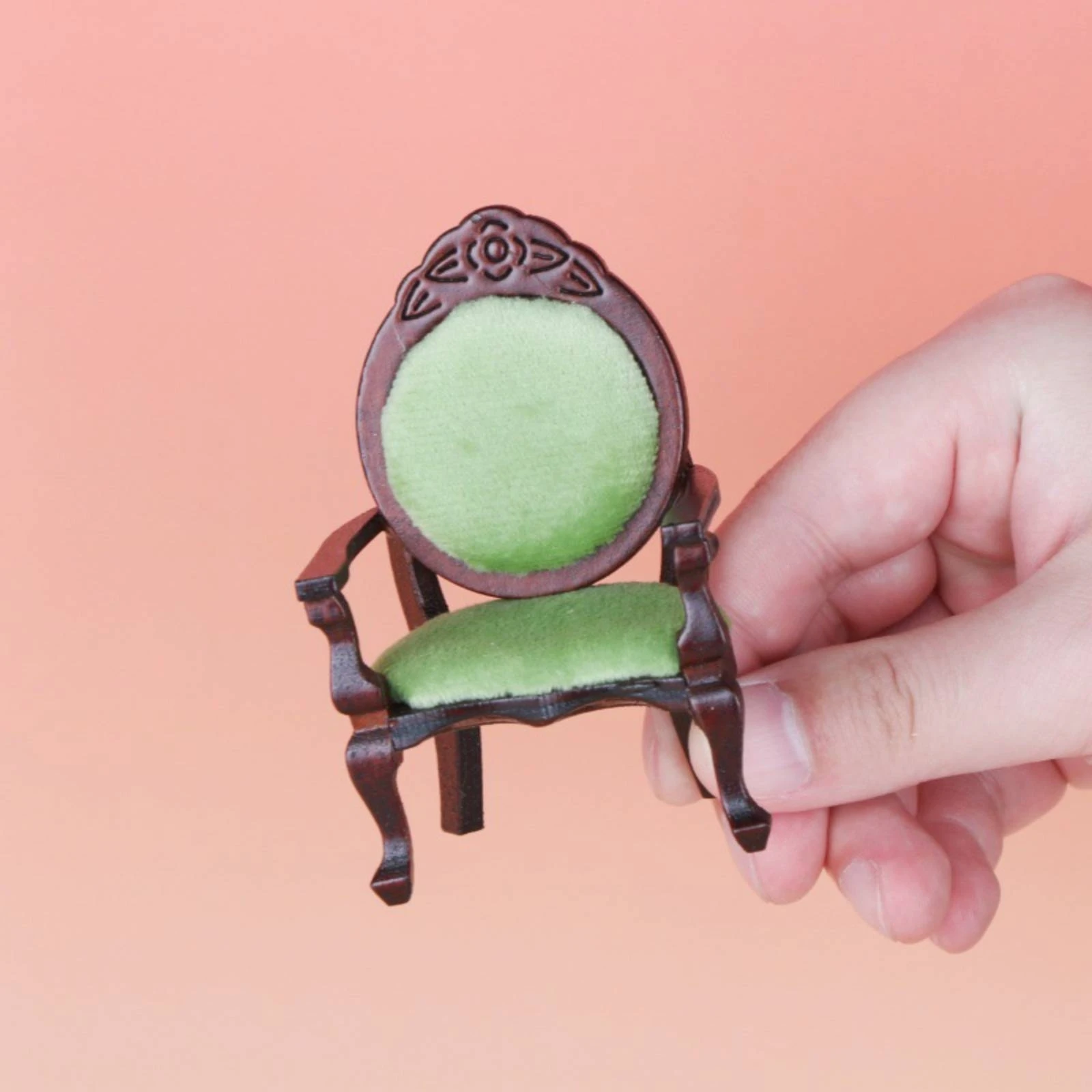 

1:12 Dollhouse Chair Antique Look Vintage Dollhouse Armchair 1:12 Scale Chair for Craft Project