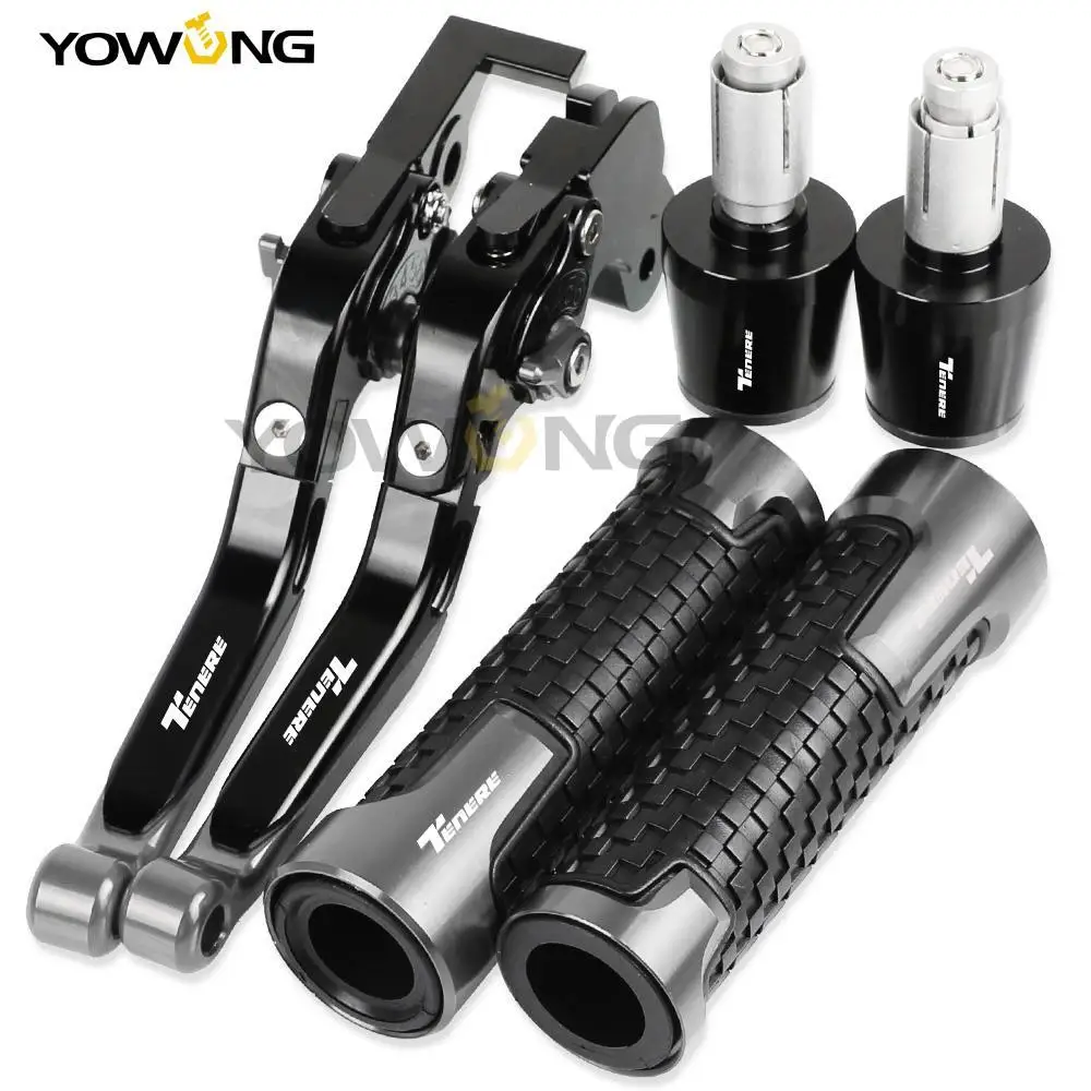 

Motorcycle Aluminum Adjustable Brake Clutch Levers Handlebar Hand Grips ends For TENERE 900 2019 2020 2021