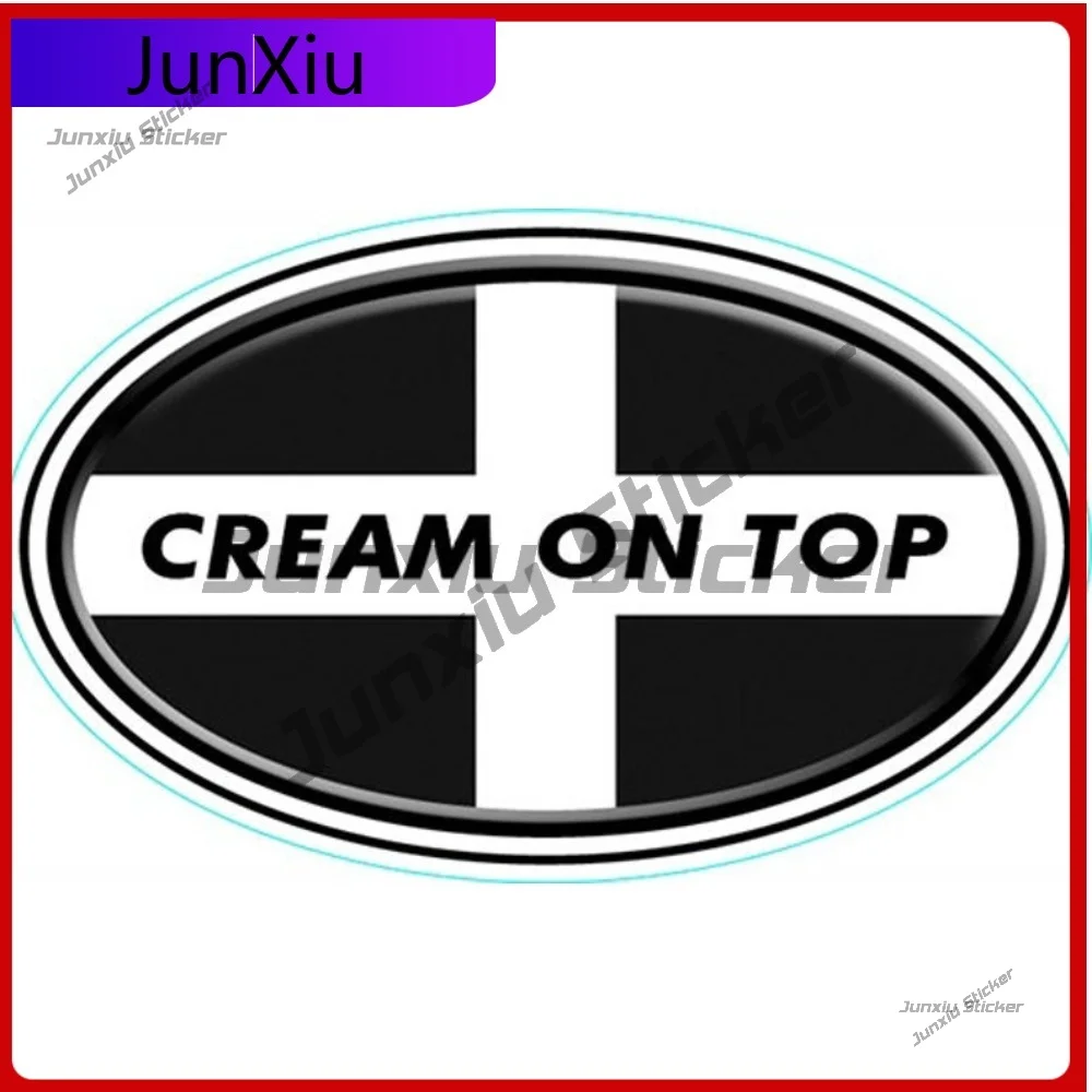 

Funny Stickers Vinyl Cornwall Cream On Top Bumper Laptop Window Car Funny Tea Scone British Course Occlusion Scratch Exterior
