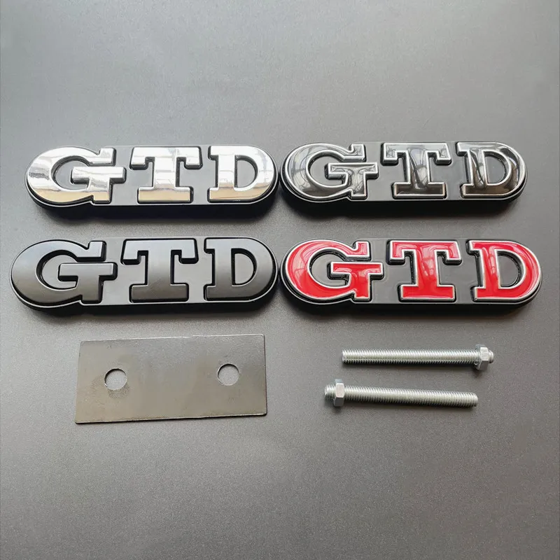 3D Metal Car Front Grill GTD Logo Emblem Badge For Volkswagen VW Golf 3 4 5 6 7 7 MK4 MK5 MK6 MK7 Rear Trunk Sticker Accessories
