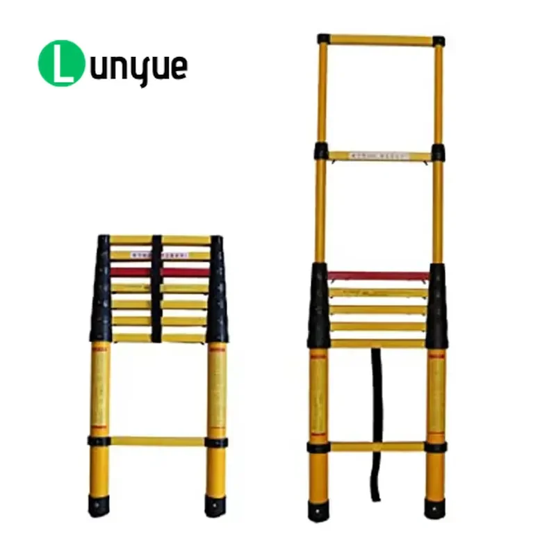 High Strength Insulated Retractable Fiberglass Extension Ladder For Medium High Voltage Applications Durable Safe Portable