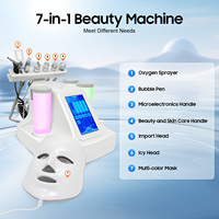7 in 1 Small Bubble Cleansing Instrument Multifunctional Beauty Machine RF Radio Frequency Ultrasound for Salon Home