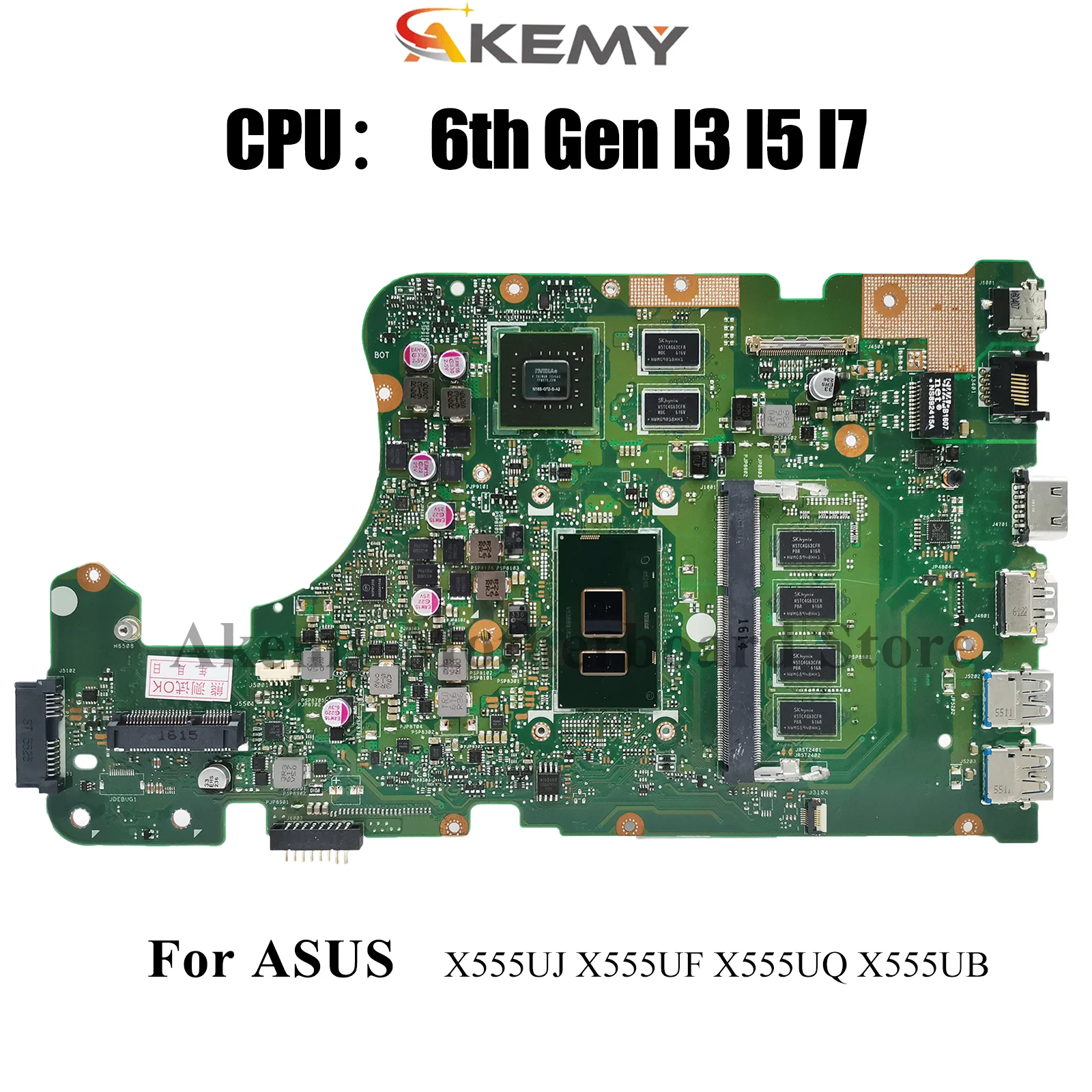 

X555UJ Материнская плата для ноутбука ASUS VivoBook X555UF F555U K555U A555U FL5800U X555U X555UJ X555UB X555UQ Материнская плата I3 I5 I7 CPU