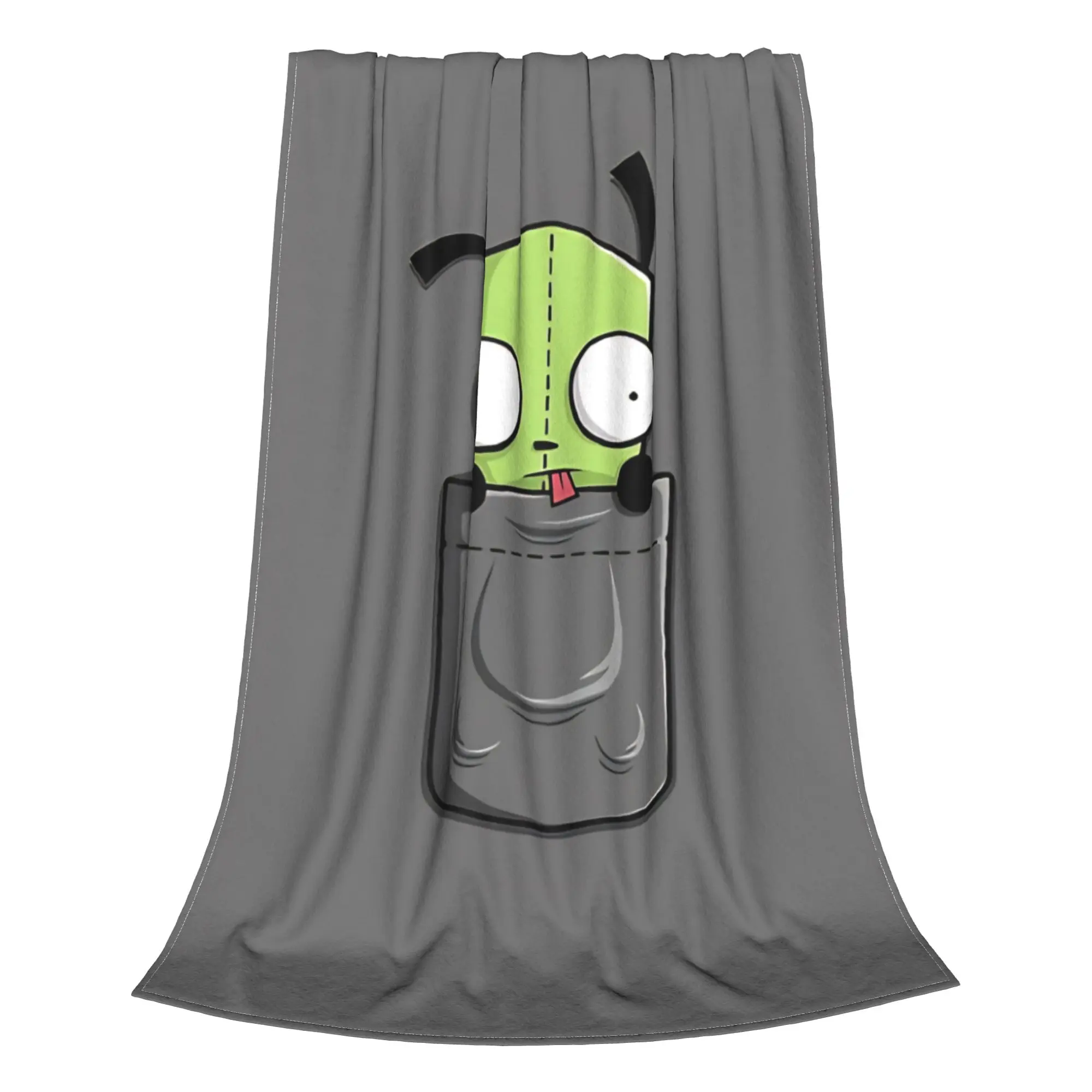1PC Home Cutecore retro edgy  Invader Zim Blanket Super Cosy Plush Home Living Room Sofa Halloween
