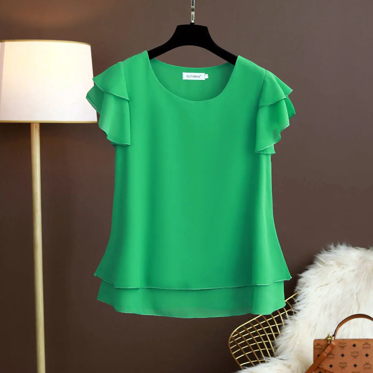 2024 Summer New Ice Silk Short-sleeved T-shirt Women\'s Thin Ice Silk Top Solid Color Satin Loose Short-sleeved Shirt