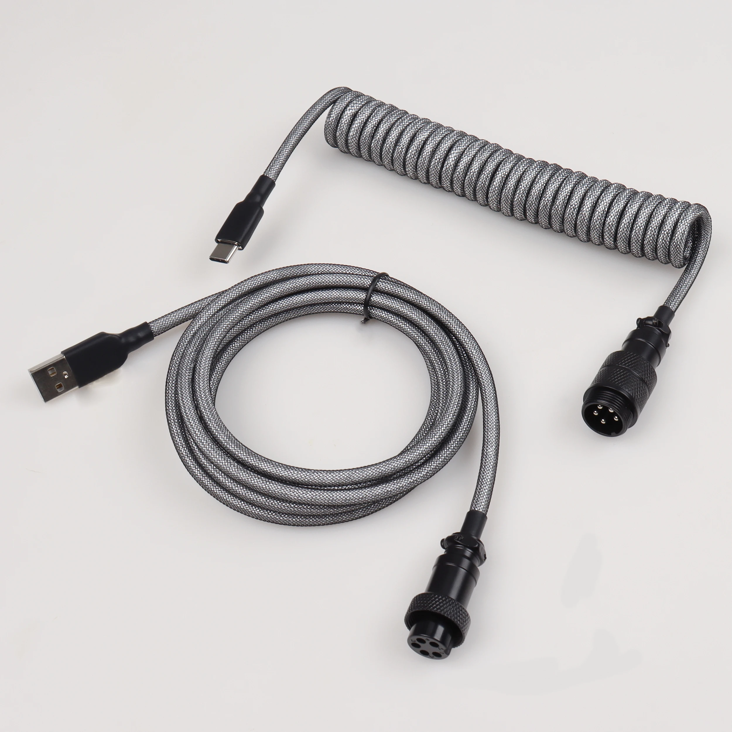 Lano benutzer definierte Paracord gewickelte mechanische Tastatur Typ c Daten feder kabel gx16 Aviator Coil Spirale USB c für Gaming Coiled Kabel 9