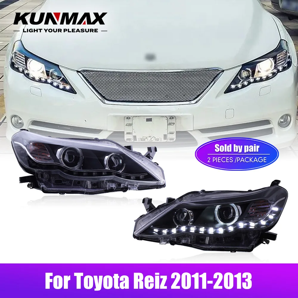 

Для Toyota Reiz 2011-2013 светодиодные фары автомобиля в сборе, Стайлинг автомобиля, фара, динамическая тюнинговая лампа, DRL Plug and Play, фары