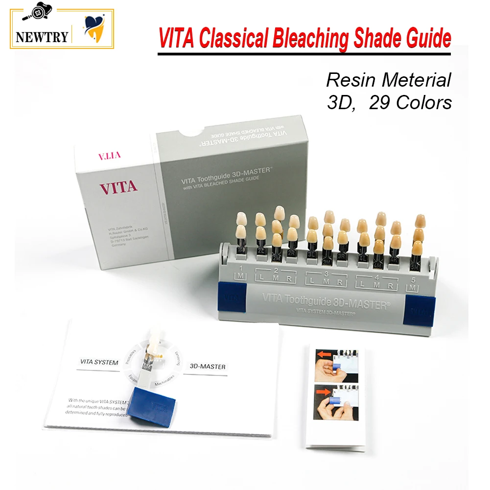 Vita-Guide Dentaire 3D pour Blanchiment des Dents, Outil de Dentiste, 29 Couleurs, Plaque Colorimétrique