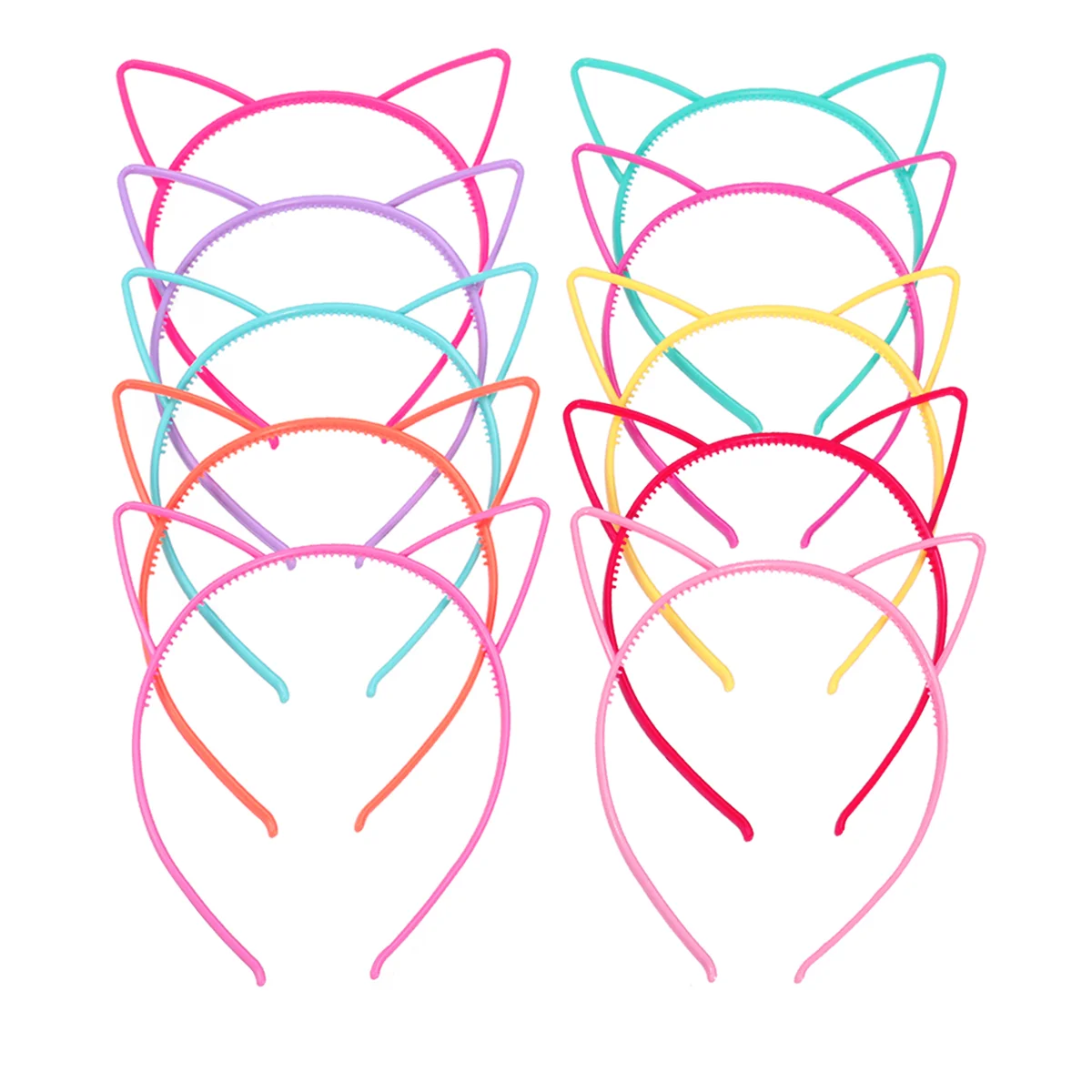 

FRCOLOR 10pcs Cat Ear Headband Plastic Cat Hairband Cat Bow Hairbands Makeup Party Headwear for Women Girls