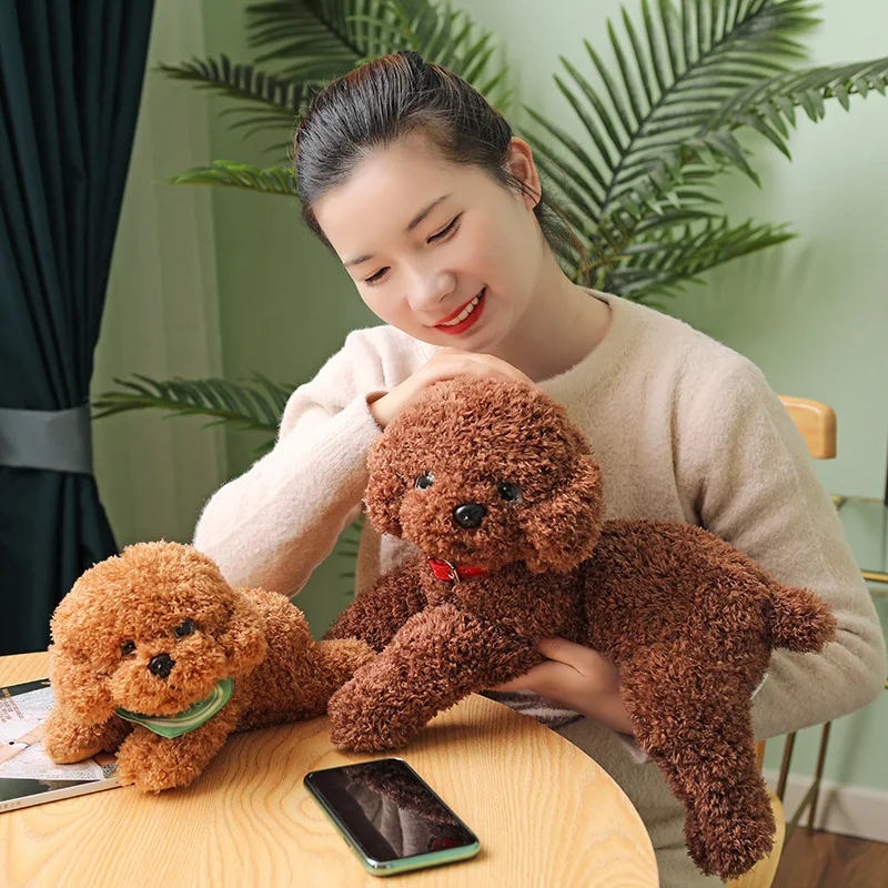 Soft Realistic Teddy Dog Plush Toy Funny Simulation Stuffed Little Puppy Dolls Lovely Birthday Gift for Baby Kids Girls