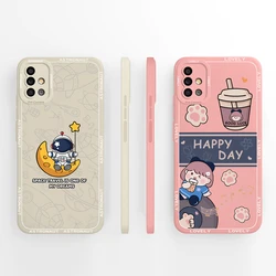 Cases For Samsung Galaxy A51 4G M40S A515F Cute Astronaut Girl Liquid Anti-fall Phone Cover For Samsung a51 4G m40s a515F Funda