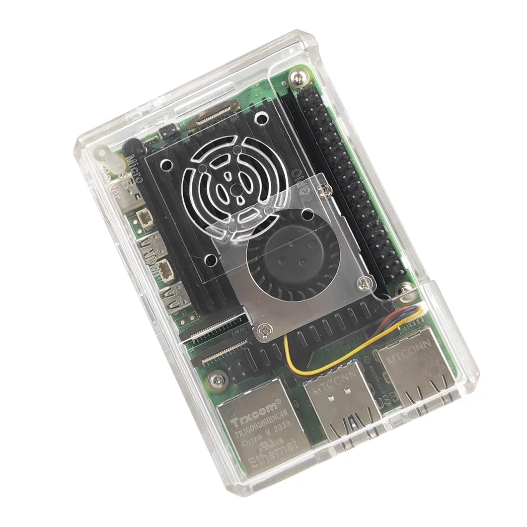 Raspberry Pi 5 Чехол, ABS чехол с активным радиатором кулера для Raspberry Pi 5…