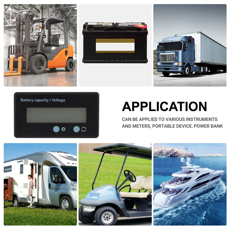 AD23-Lcd مقياس قدرة البطارية، مقاوم للماء 12 فولت/24 فولت/36 فولت/48 فولت مؤشر حالة بطارية الرصاص الحمضية، كابا بطارية الليثيوم