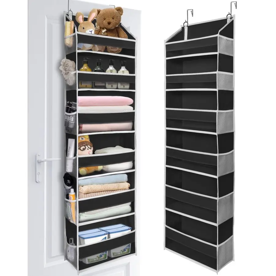 

Over The Door Organizer with 6 Large Pockets 12 Side Pockets, 50lbs Weight Capacity Door Hanging Organizer for Bedroom, Bathroom