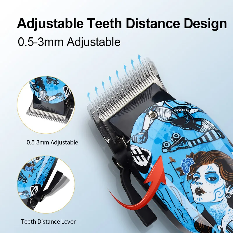 Resuxi LM-01 Electric Cordless Printed Hair Clipper for Men Barber Hair Cutting Machine Professional