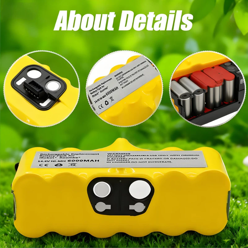 

14.4V Battery For iRobot Roomba 6000mAh Battery For iRobot Roomba 500 600 700 800 900 series 14.4 V 620 650 770 780 580 Battery