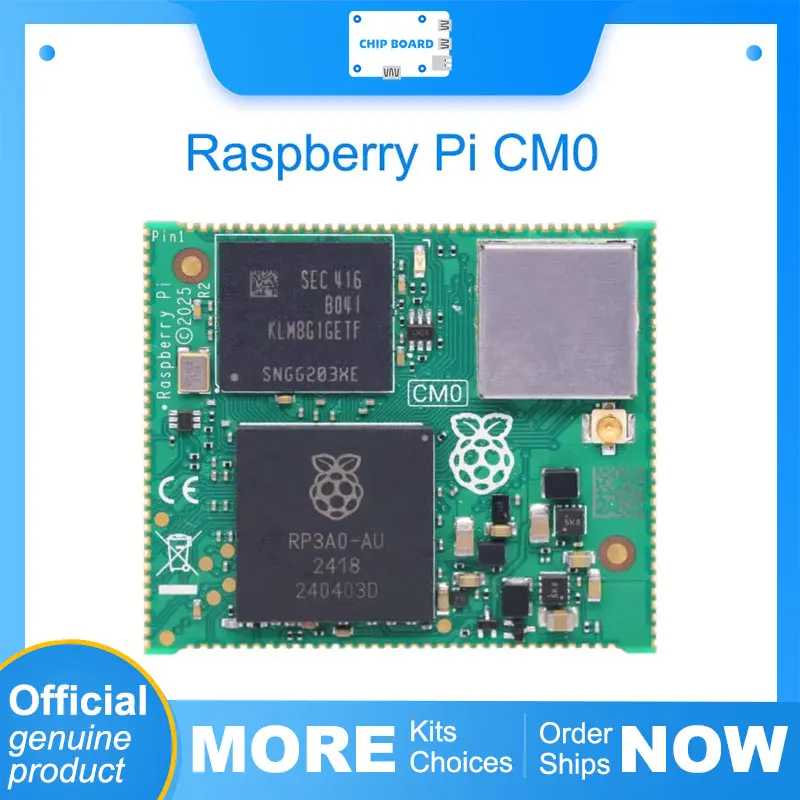 

Raspberry Pi CM0 castellated module features Raspberry Pi RP3A0 System-in-Package