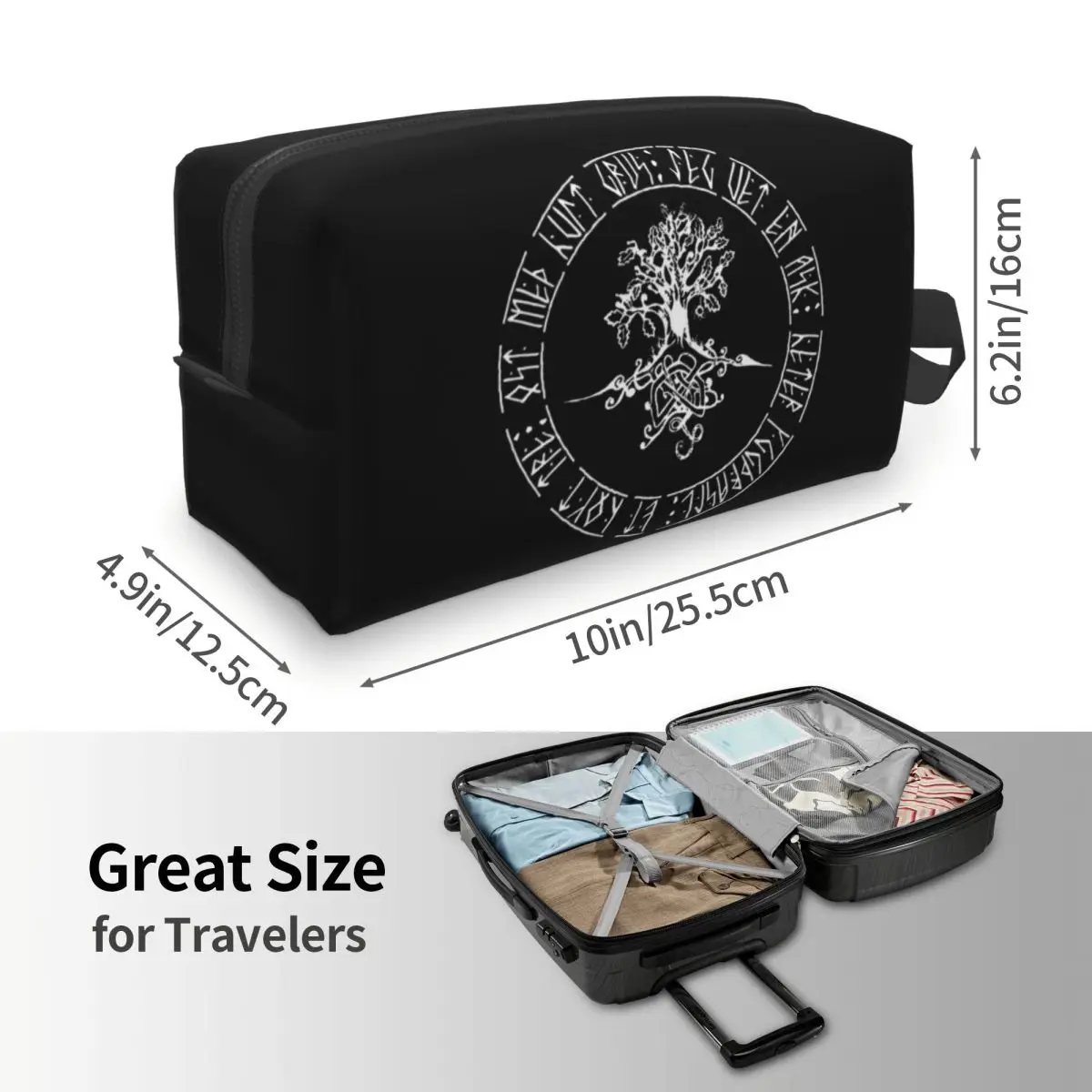 Yggdrasil- Norse Tree Of Life Viking Makeup Bag Cosmetic Organizer Storage Dopp Kit Toiletry Cosmetic Bag for Women Beauty
