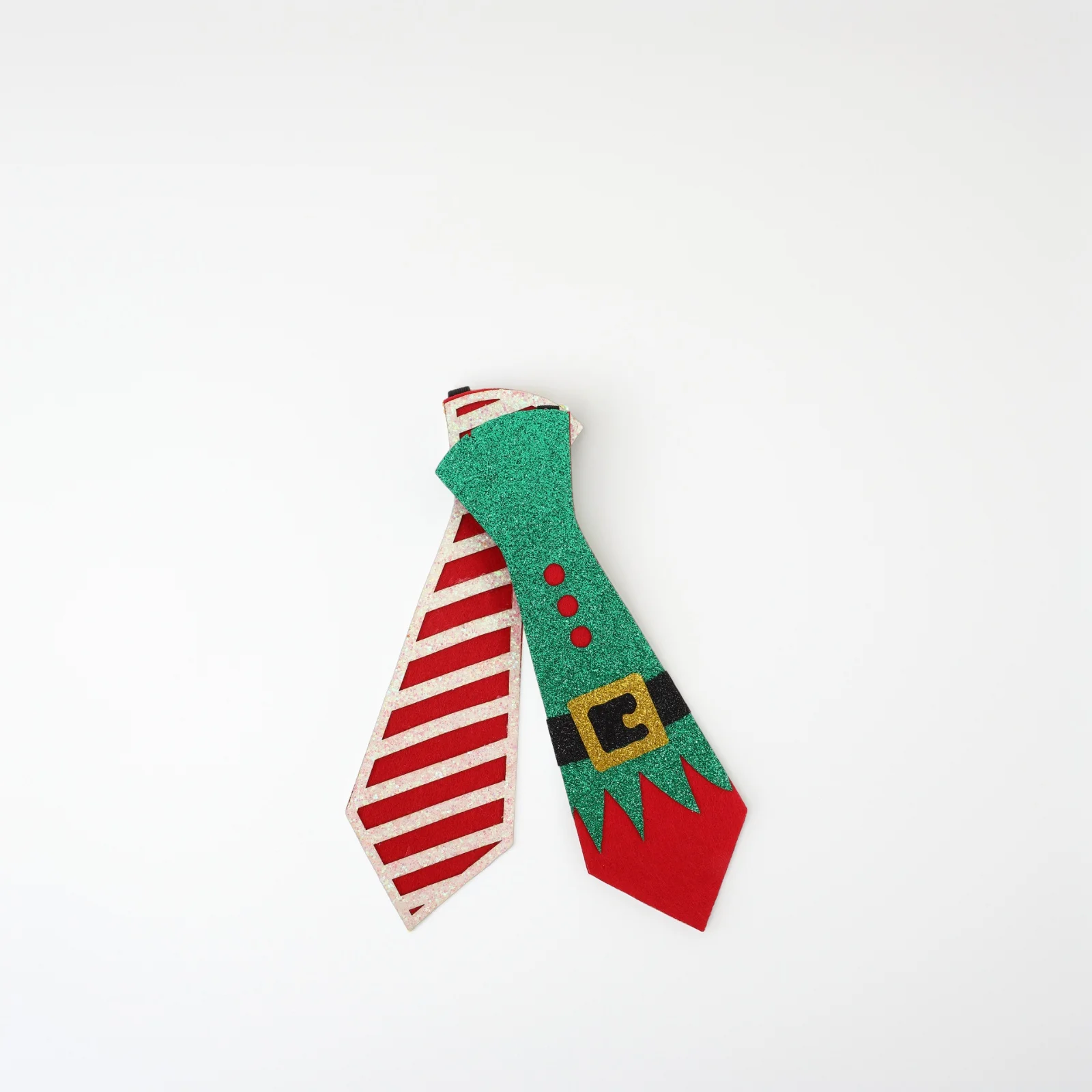 Cravates de noël en feutre, 2 pièces, Design d'élan, accessoire de fête de vacances doux pour hommes et garçons, vêtements de fête, célébration de noël et d'hiver