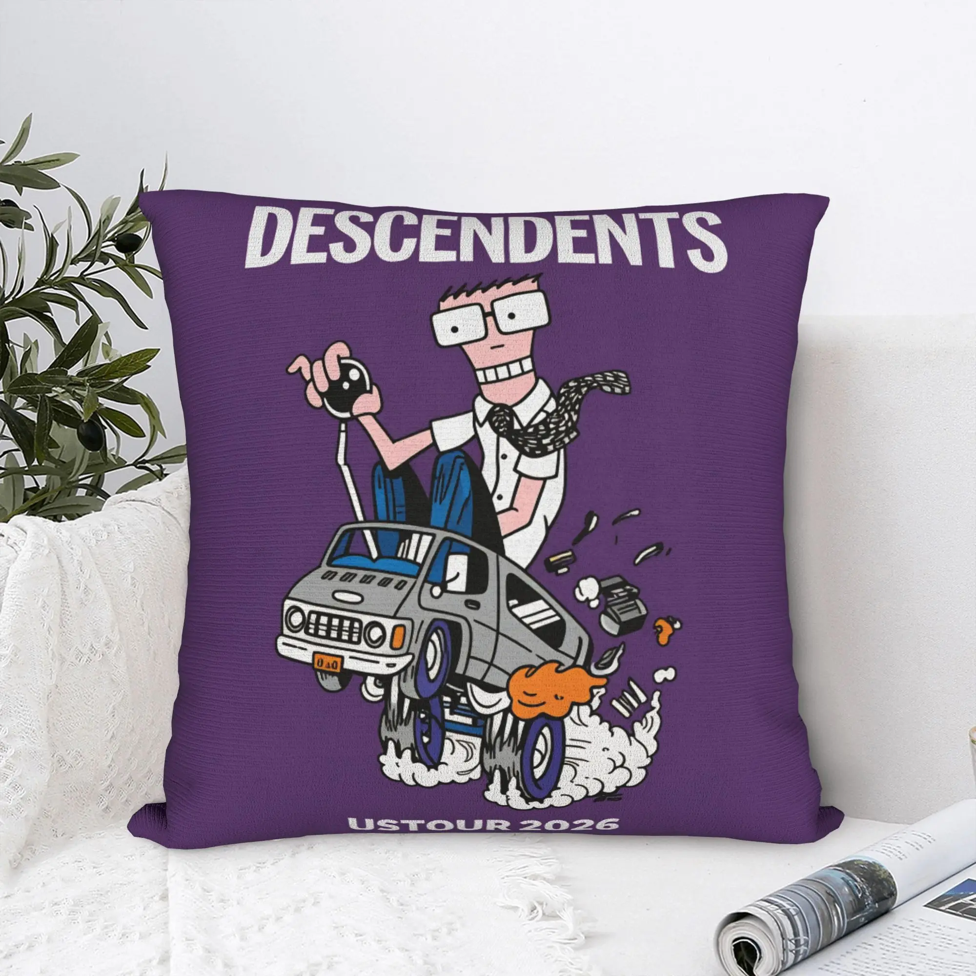 Descendents Milo Goes to College Pillow Case  Comfy Pillow Cover For Sofa Couch Bed Living Room Retro Trendy Pillowcases