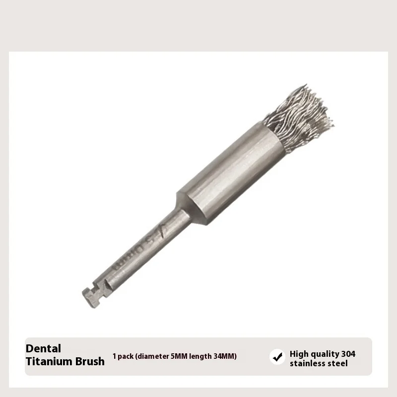 Brosse en titane pour l'entretien des implants dentaires, outils de nettoyage et Nick, instruments, butée buccale, brosse de soin des prothèses dentaires, 1PC