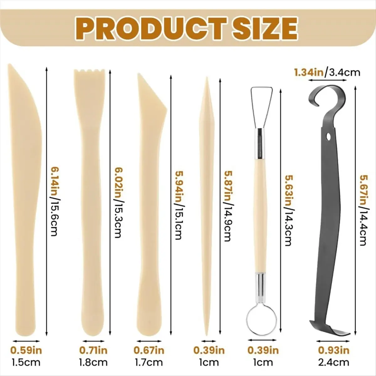 STOCK-Pottery Trimming Tools with 5pcs Ceramic Clay Trimming Widgets Double Ended Pottery Tool for Carving Clay Trimmings Tool