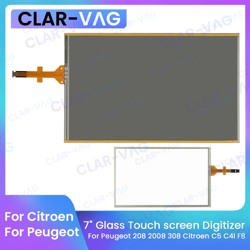 

For Peugeot 208 2008 308 Citroen C5 c4l F8 C3XR Car GPS Navigation Radio 7 Inch Glass Touch Screen Panel Digitizer Parts