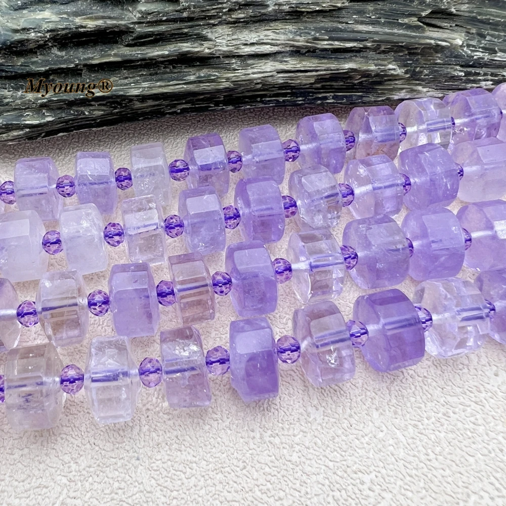 7x12MM Faceted Natural Crystal Amethysts Sunstone Brown Botswana Lace Agates Wheel Nugget Loose Beads For DIY Jewelry Making