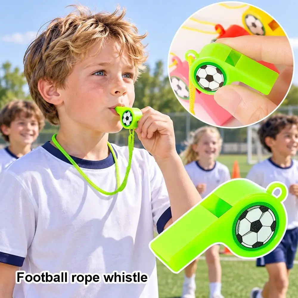 10Pcs High Quality with Rope Football Whistle Random Color 2 Styles Coach Whistle Cheerleader Cheering Props Whistle Boys Girls