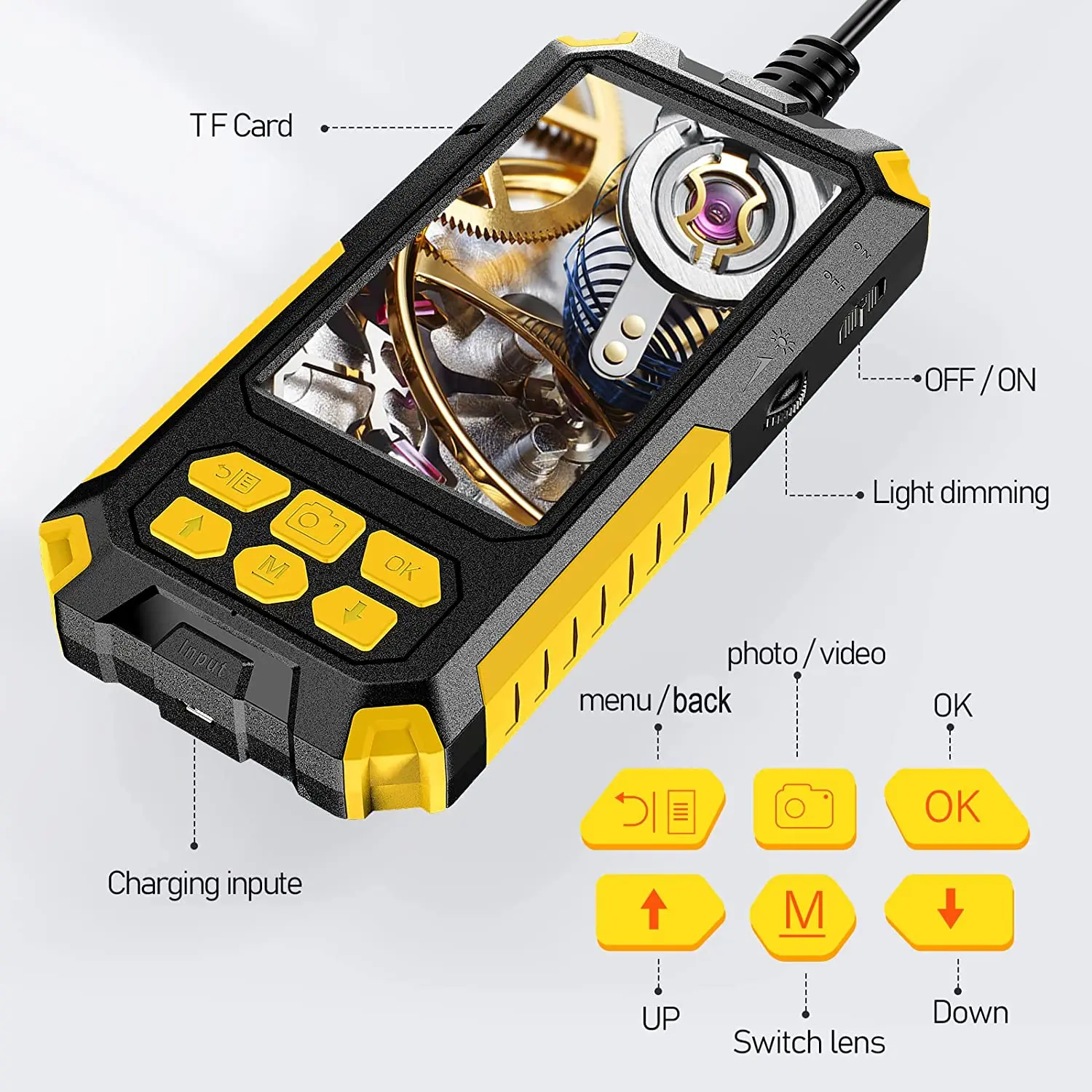 P50 1080P 8Mm Dual Camera Piping Endoscoop Camera 4.5 "Ips Lcd Digitale Inspectie Camera Met 6 Led voor Auto Riool Borescope