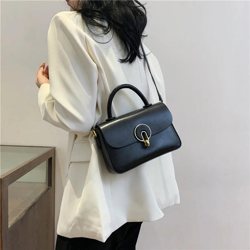 Ladies Bags On Sale 2024 High Quality Pu Leather Fashion New Solid Hasp Square Shoulder Messenger Bags Advanced And Versatile