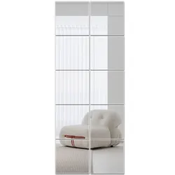10PCS Mirror Tiles,12x12 Inch Flexible Mirror Sheet,Self Adhesive Self Cuttable Mirror Wall Stickers Non Glass Square Mirrors