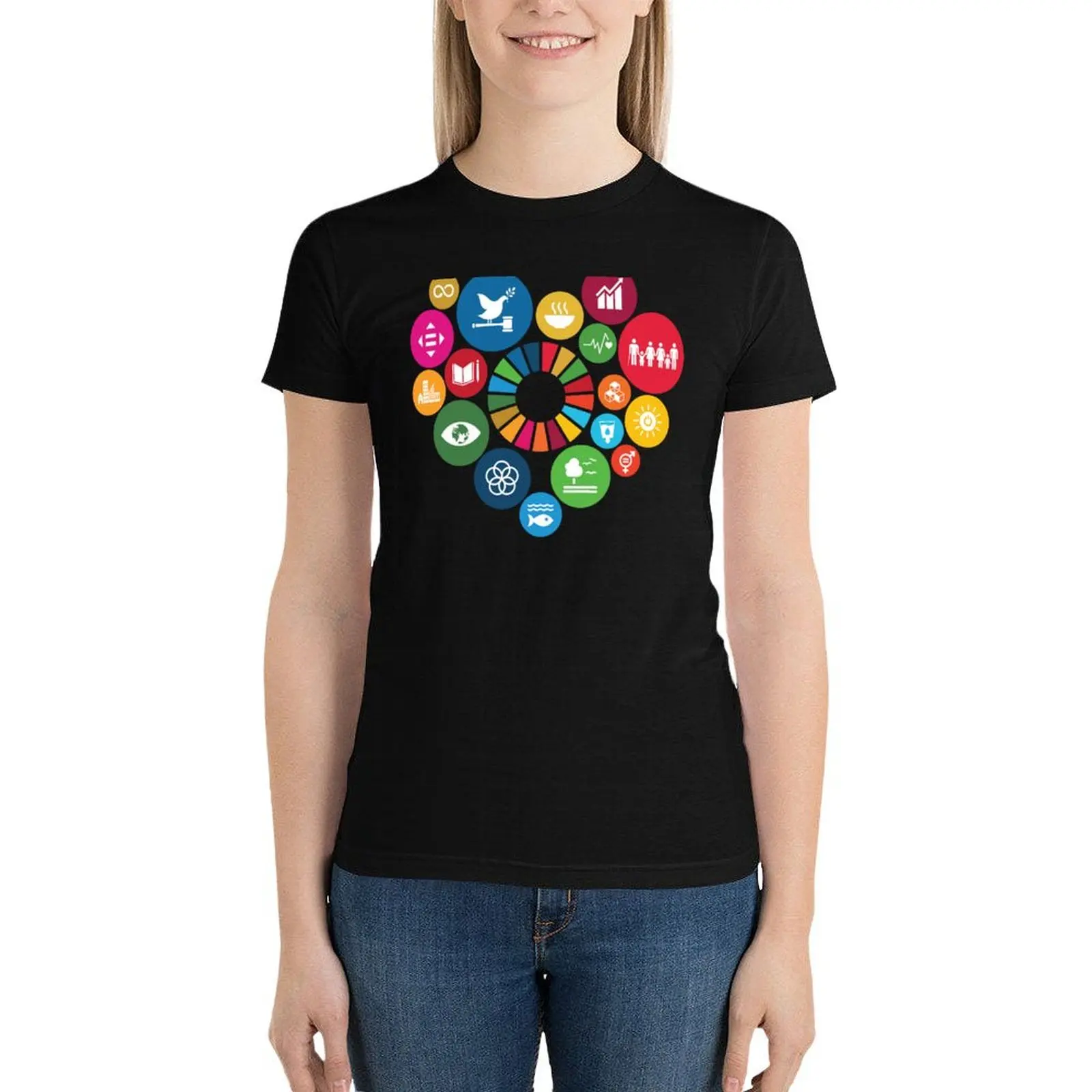 I Love Sustainable Development Goals SDGs 2030 T-Shirt hippie clothes female plus size tops t shirts for Womens