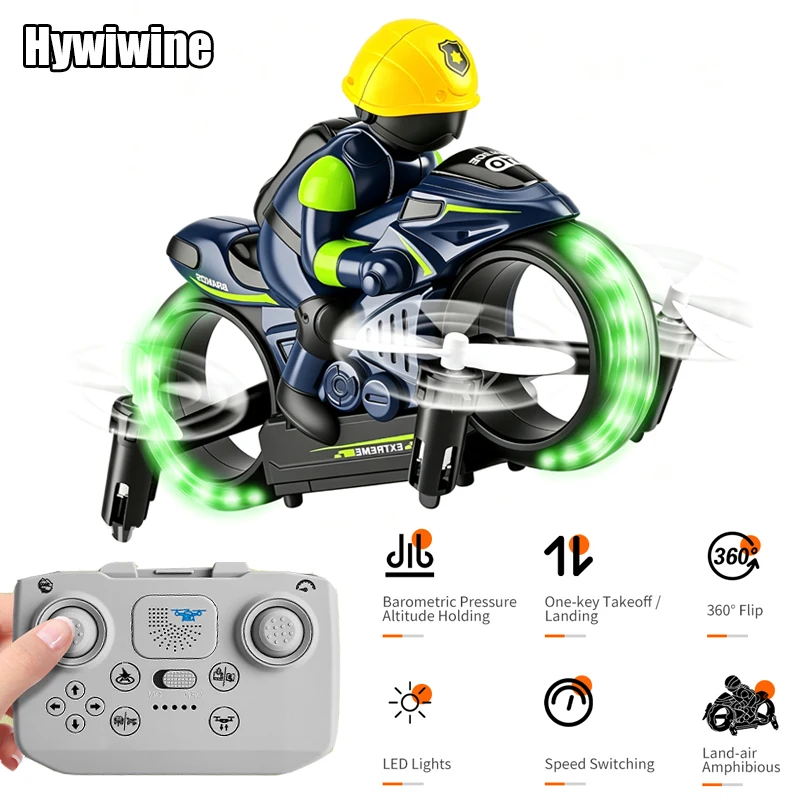 Mini RC Car 2 in 1 High Speed Altitude Hold Headless Land Air Flight 2.4G Remote Control Car Drone RC Helicopter Toys For Kids