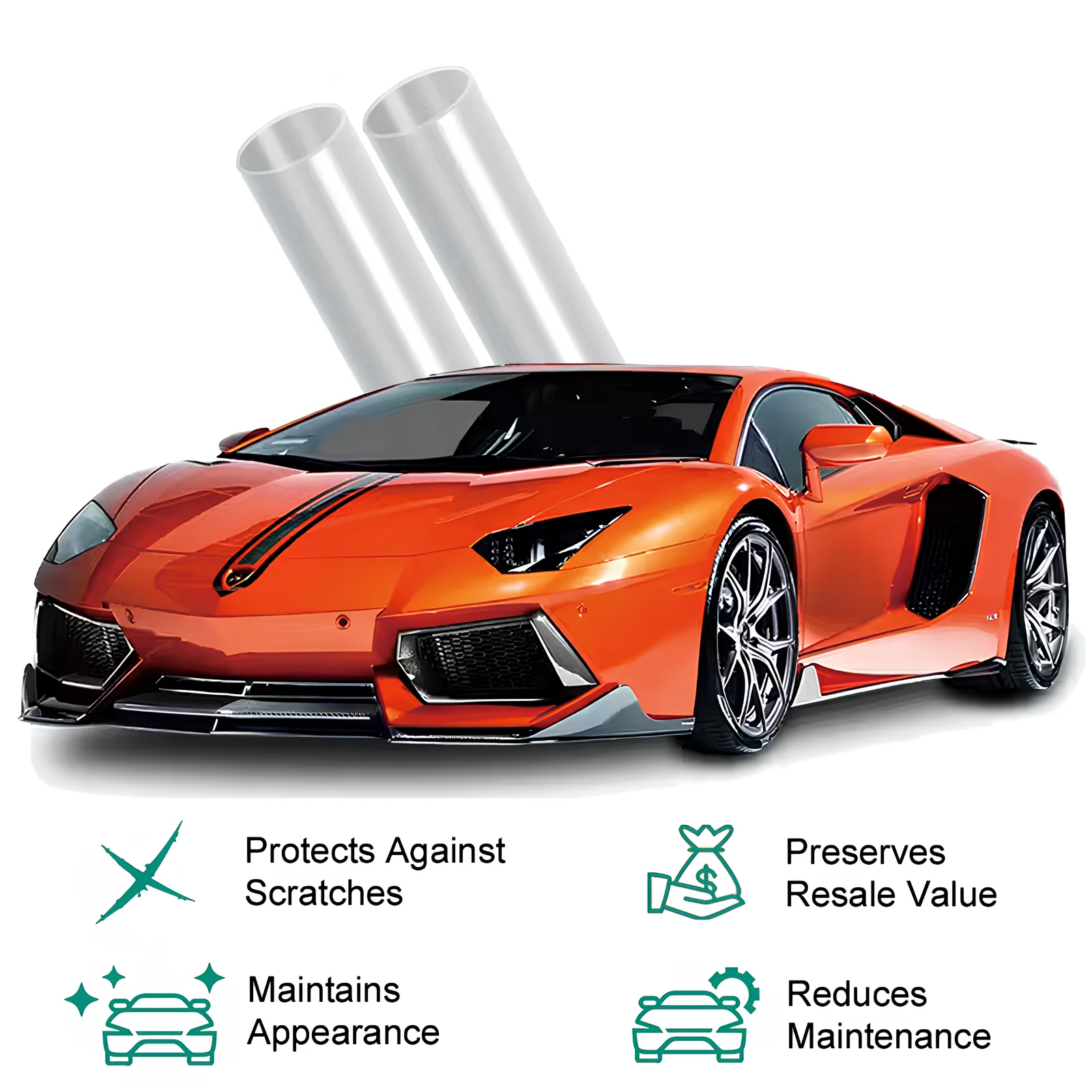 PPF  Free Sample White to Gold Car Wrap Tint Films Premium TPU Car Body Vinyl Tinted Film for Car Wrapping Vinyl Tinting 7.5mil