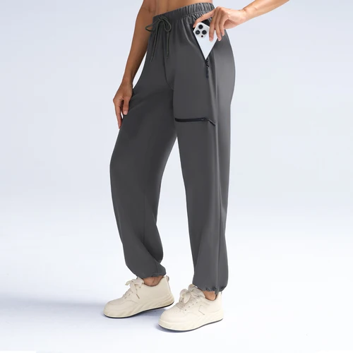 Imagen 2 del producto Pantalones de senderismo para mujer, pantalones cargo ligeros, bolsillos con cremallera y cordón ajustables para Golf, viajes, trabajo, Camping, pantalones al aire libre