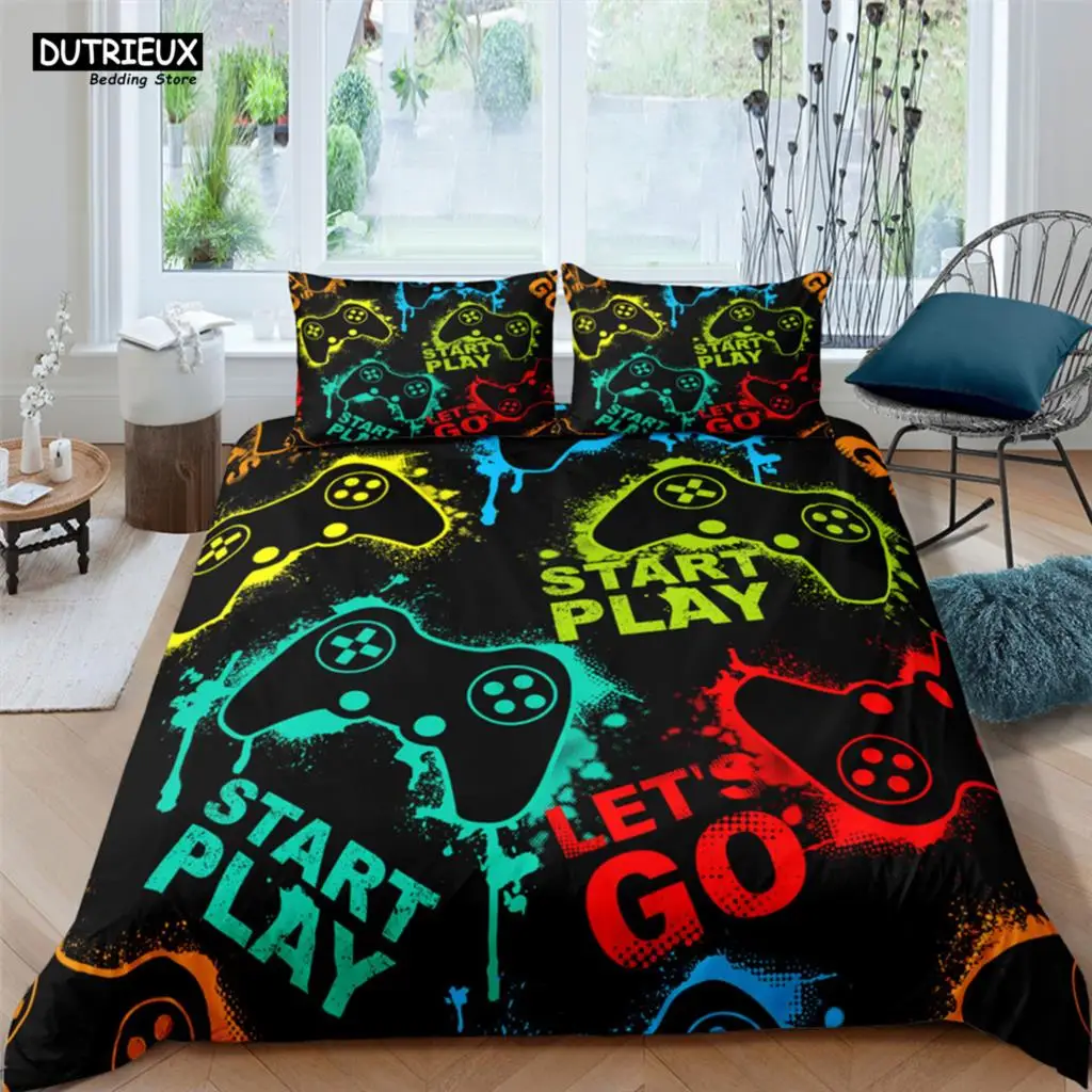 Pcs Gamer Cover Digital Print Polyester Bedding Sets Child Kids Covers Boys Bed Linen Set For Teens King Size Bedding Set