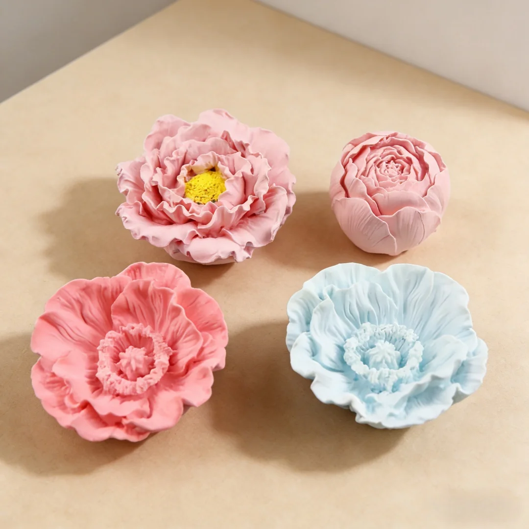 

DIY свеча воск пион бутон цветка ароматерапия гипсовая силиконовая форма многофункциональная для подарка ручной работы гипсовая форма для украшения