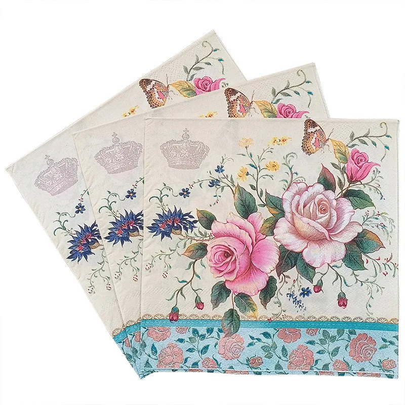 10/20pcs/Pac 33*33cm 2-Ply in Stock New Colourful Printed Napkins Flower and Grass Facial Tissues Party Tissue Paper Placemats