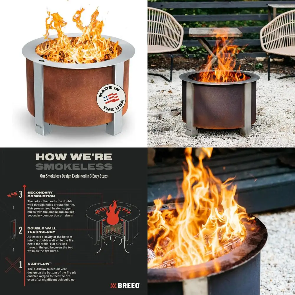 

Укороченная стальная бездымная костра серии X, 19–2,1 дюйма, удобная для всей семьи костра для улицы, 47 фунтов