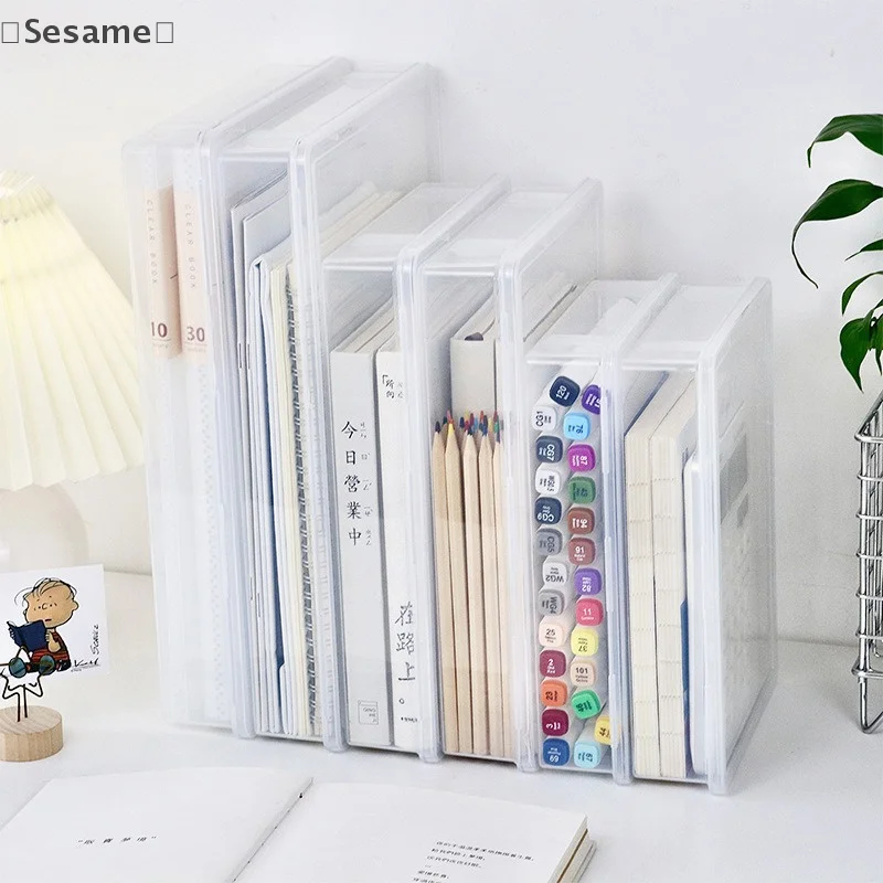 

Ящик для хранения файлов формата А4, прозрачный портативный органайзер для документов, пыленепроницаемый пластиковый чехол для хранения канцелярских принадлежностей, офисные настольные принадлежности