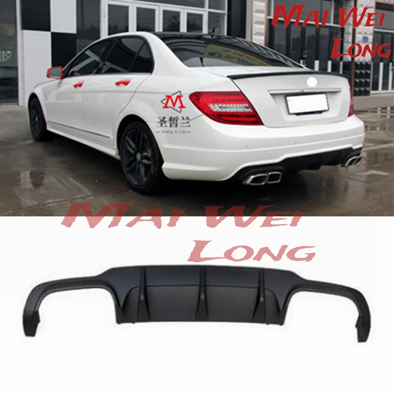 

W204 C63-AMG-Style PP Plastic Rear Bumper Diffuser for 2012 2013 2014 Mercedes-Benz W204 2-Door 4-Door AMG C180 C200 C280 C300