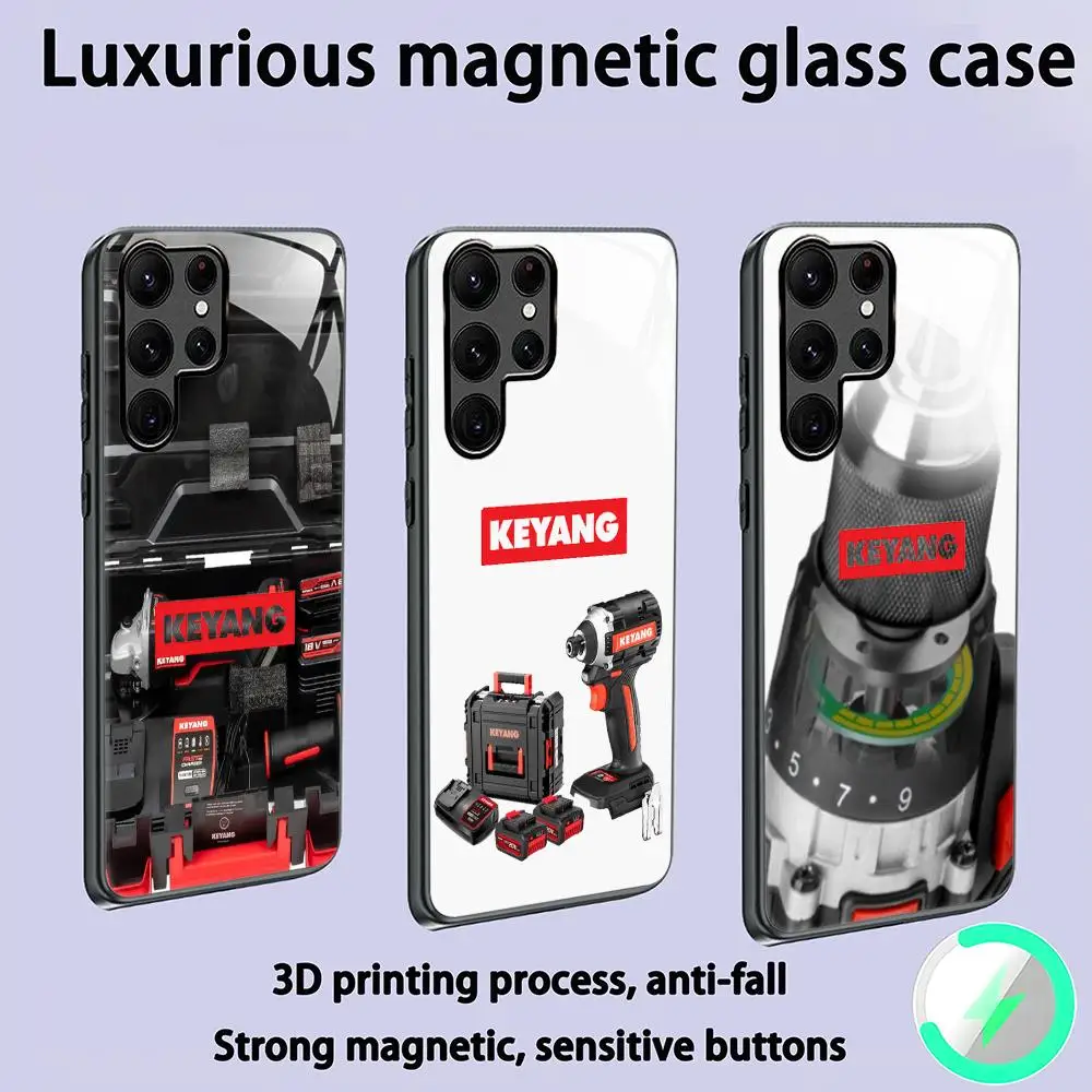 keyang Phone Case For Samsung S26 S25 S24 S23 S22 S21 S20 Plus Ultra Glass Magnetic Case