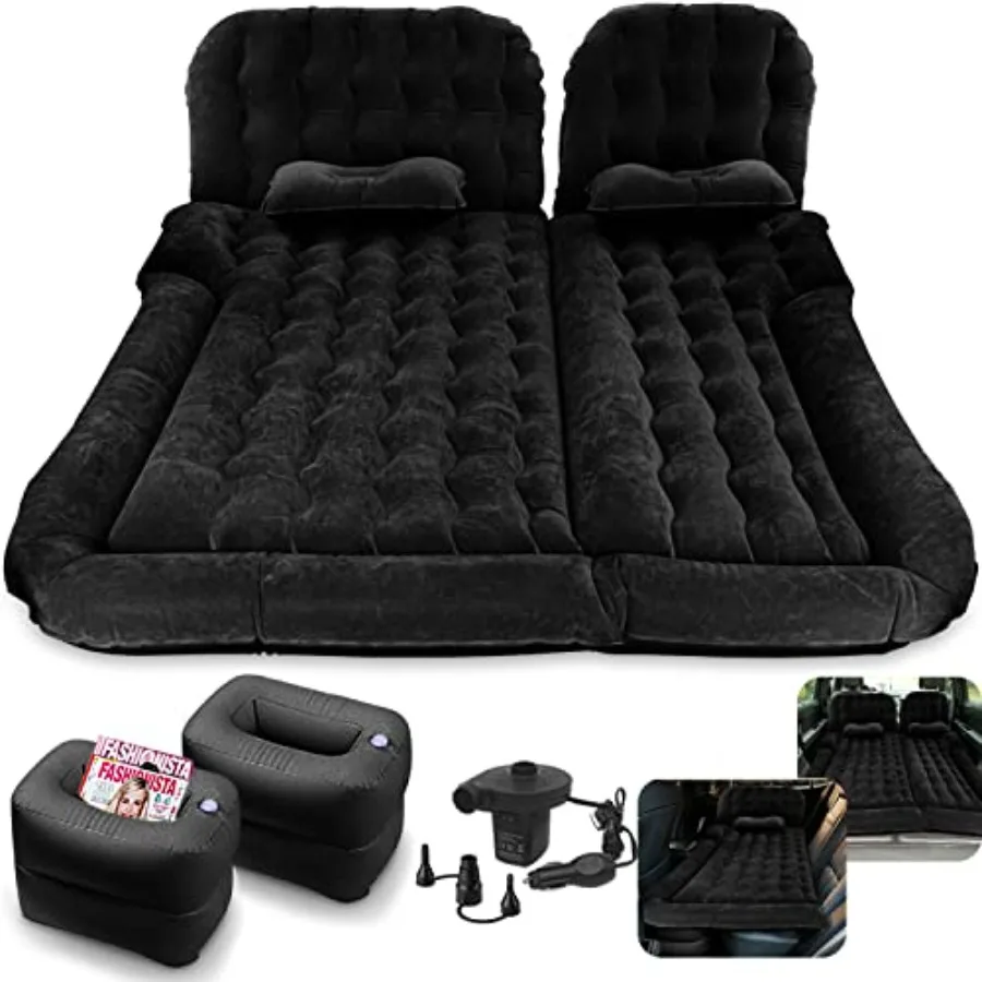 

3 in 1 Air Matterss Car with Electric Air Pump-2 Support Fillers and 2 Pillows Fits MPV Minivan for Road Trip Camping