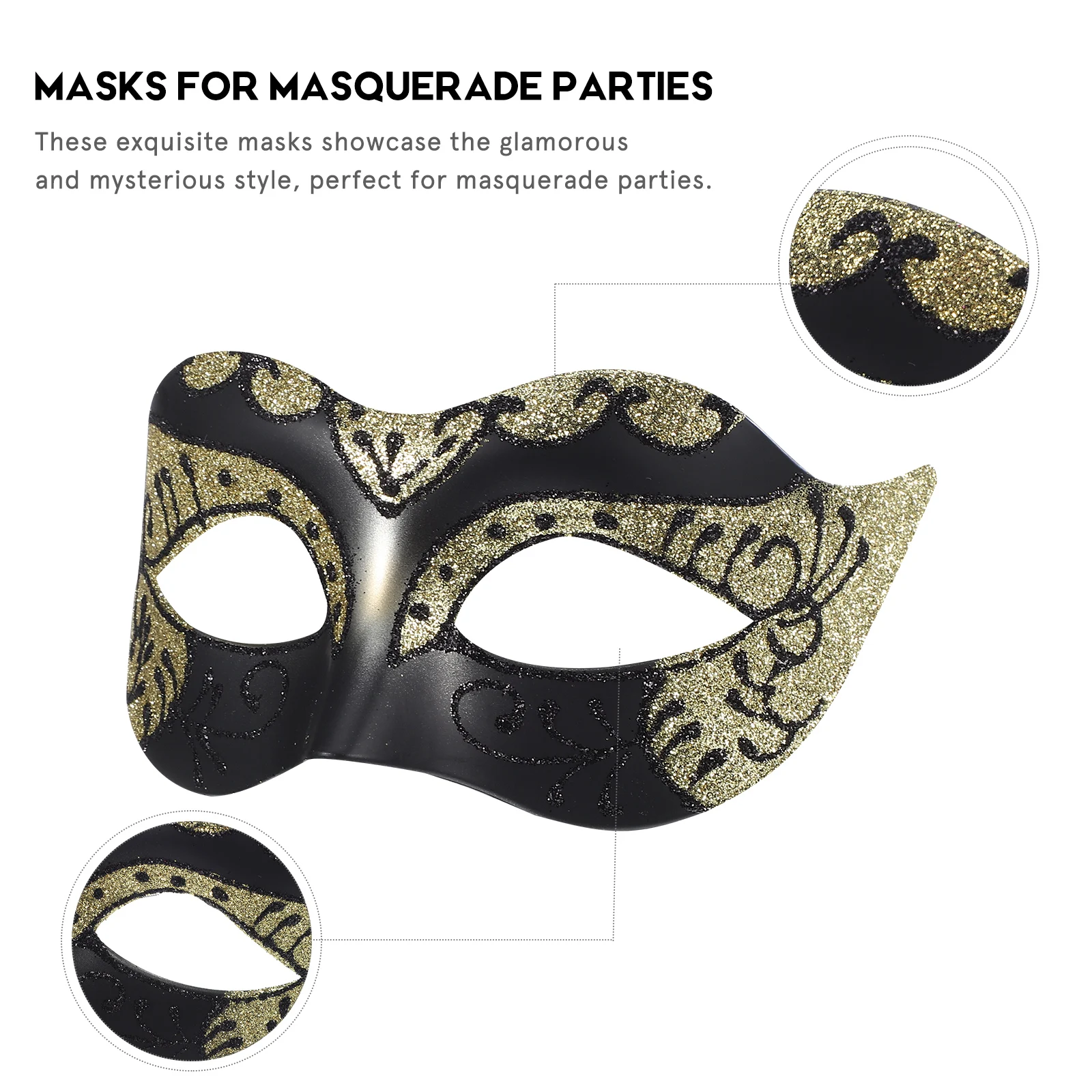 

2Pcs Masquerade Masks Elegant Lightweight Vintage Venetian Couples Prom Party Costume Accessories Masquerade Ball Masks