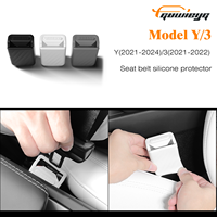 GUWIEYG Car Silicone Seat Belt Buckle Cover For Tesla Model Y（2021-2025）& Model 3（2021-2022）Belt Slot Seat Protection Covers